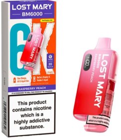 (image for) LOSTMARY BM6000 POD RASP/PEACH - 20ML