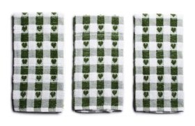 (image for) SABICHI TEA TOWELS SAGE HEART - 3SET