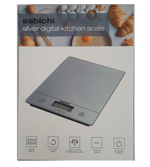 (image for) SABICHI DIGI KITCHEN SCALE SIL - 5KG