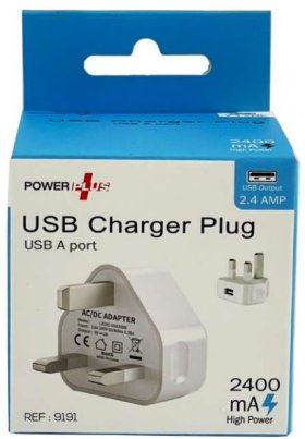 (image for) POWER PLUS USB CHARGER PLUG - 2400mA