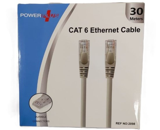 (image for) POWER+ ETHERNET CABLE CAT6 - 30M