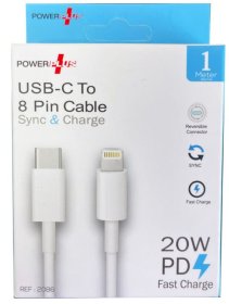(image for) POWER+ USB-C TO 8 PIN CABLE 1M - 20W