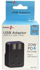 (image for) POWER+ USB ADAP/TYPE C BLACK - 20W