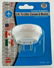 (image for) POWER+UK TO USA TRAVEL ADAPTOR - 13AMP