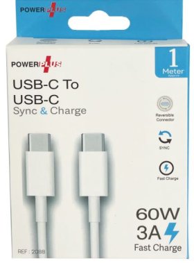 (image for) POWER PLUS USB-C TO USB-C CABLE - 60W - 1M