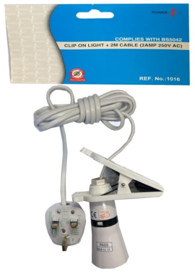 (image for) POWER+CLIP ON LIGHT 2M-POLYBAG - 2AMP