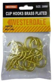 (image for) WESTERDALE CUP HOOKS BRASS PLA - 16S