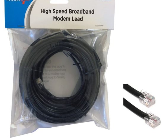 (image for) POWER+ BROADBAND MODEM LEAD - 5M