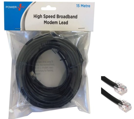 (image for) POWER+ BROADBAND MODEM LEAD - 15M