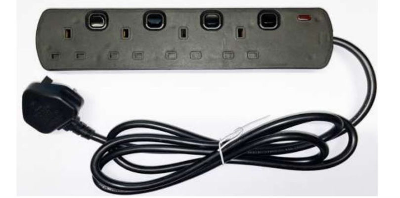 (image for) POWER+4 WAY EXTENSION LEAD BLK