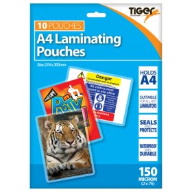 (image for) TIGER LAMINATING POUCHES 10PCS - A4