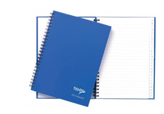 (image for) TIGER A5 INDEXED NOTE BLUE 72S - A5