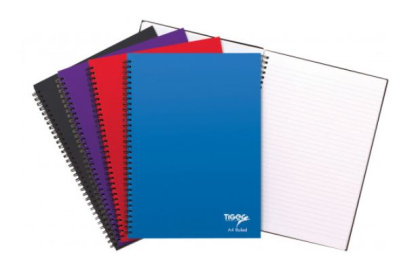 (image for) Tiger A4 Twin Wire Ruled Notebook Assorted 80sheets - A4