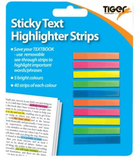 (image for) TIGER STICKY TEXT HIGHLIGHTER - 5COL