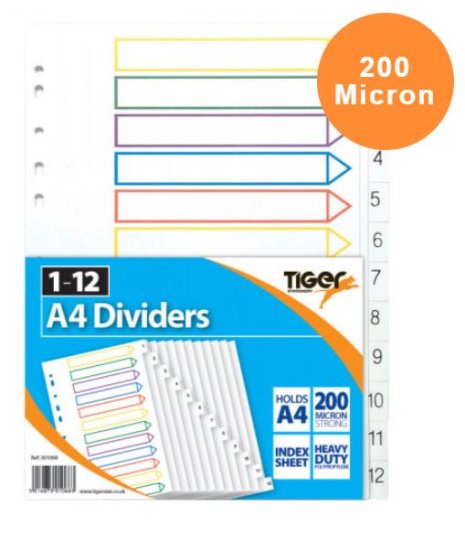 (image for) TIGER DIVIDERS 1-12/A4 - A4