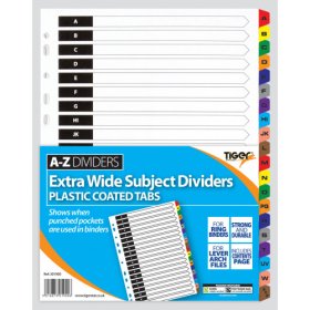 (image for) TIGER DIVIDERS EXTRA WIDE A-Z - EX/WI