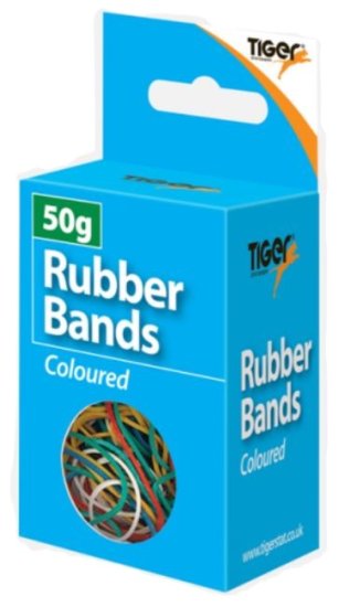 (image for) TIGER RUBBER BANDS COLOUR - 50G