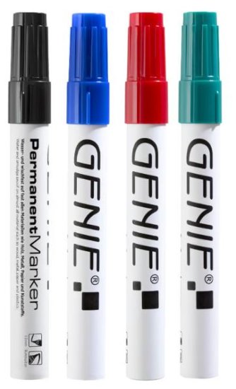 (image for) GENIE PERMANENT MARKERS ASSTD - 4S