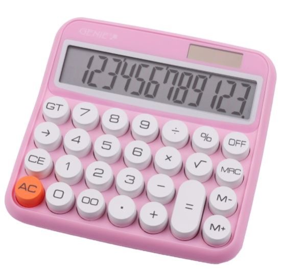 (image for) GENIE DESKTOP CALCULATOR PINK - 612P