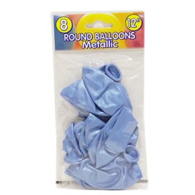 (image for) BALLOON ROUND MET 12" ASSORTED - 8S