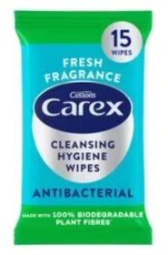 (image for) CAREX ANTI-BAC WIPES - 15S