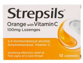 (image for) STREPSILS LOZENGE ORANGE/VIT C - 12S