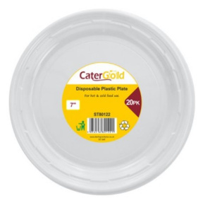 (image for) CATERGOLD RECYCLABLE PLASTIC PLATES 20S - 7""