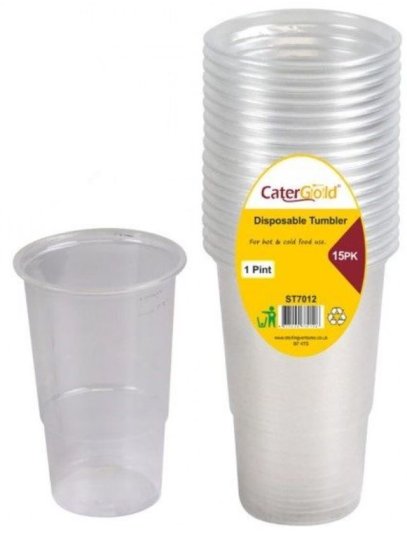 (image for) CATERGOLD PLASTIC PINT CUP 15S - 1PINT - 1PT