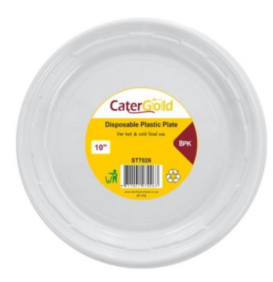 (image for) C/GOLD PLASTIC PLATES 8S - 10\"