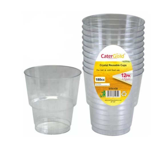 (image for) C/GOLD PLAST CUPS CLEAR 12S - 180CC