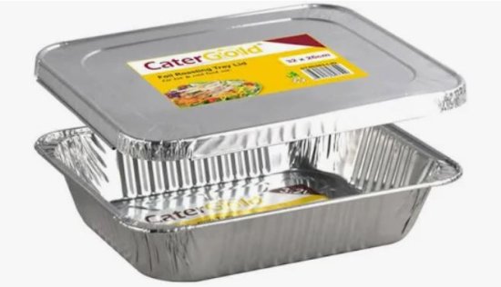 (image for) C/GOLD FOIL ROASTING TRAY+LIDS - MEDIUM