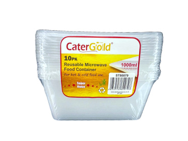 (image for) CATERGOLD MICROWAVE FOOD CONTAINER+LID 10S - 1000ML
