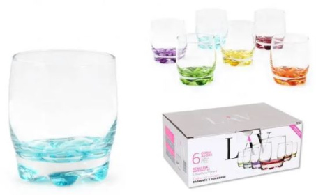 (image for) COLOURED GLASS IN GIFT BOX 6PC