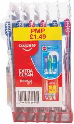 (image for) COLGATE TOOTHBRUSH EXTRACLEAN 3PACK PM1.49 - MEDIUM
