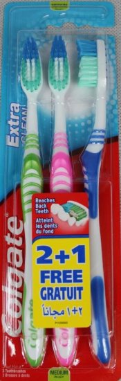 (image for) COLGATE BRUSH EXTRA CLEAN 3PK - MEDIUM