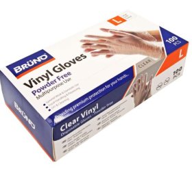 (image for) VINYL GLOVES POWDER FREE CLEAR - LARGE