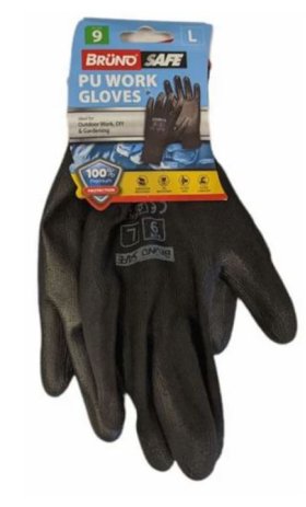 (image for) WORKING PU GLOVES BLACK SIZE9 - LARGE