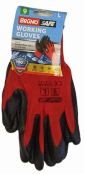 (image for) WORKING GLOVES RED/BLK SIZE9 - LARGE