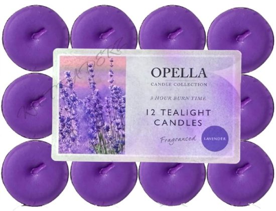 (image for) OPELLA TEALIGHT CANDLE LAVEN - 12S/3H