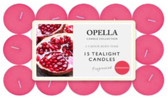 (image for) OPELLA TEALIGHT CANDLE POMEGRA - 12S/3H