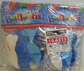 (image for) BINGO BALLOONS BLUE 10" - 16S