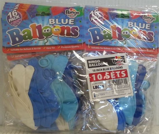 (image for) BINGO BALLOONS BLUE 10\" - 16S