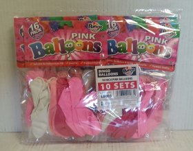 (image for) BINGO BALLOONS PINK 10" - 16S