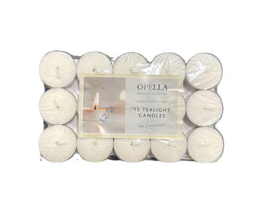 (image for) OPELLA TEALIGHT CANDLE WHITE - 15S/3H