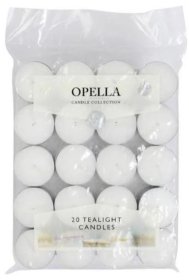 (image for) OPELLA TEALIGHT CANDLE WHITE - 20S/8H