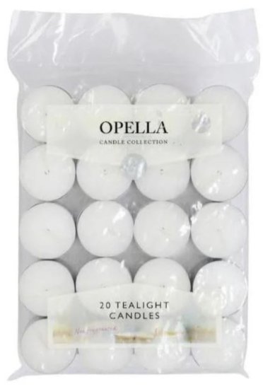 (image for) OPELLA TEALIGHT CANDLE WHITE - 20S/8H
