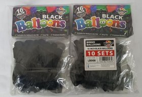 (image for) BINGO BALLOONS BLACK 10" - 16S