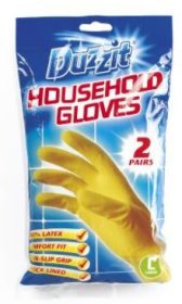 (image for) DUZZIT HOUSEHOLD GLOVES 2PAIRS - LARGE