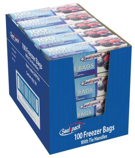 (image for) SEAL/P FREEZER BAG+HANDLE 100S - 26X40C