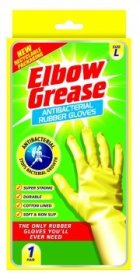 (image for) ELBOW/G RUBBER GLOVES ANTI-BAC - LARGE